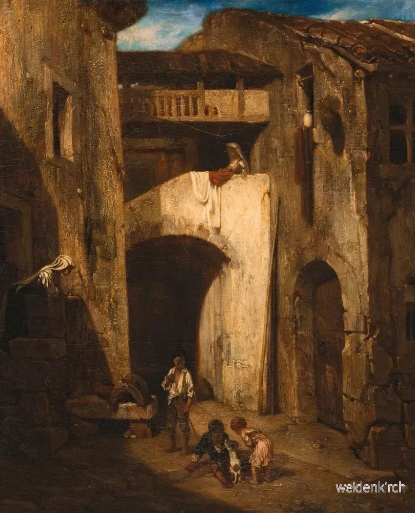 Målning av den italienska borden - Alexandre-Gabriel Decamps | Konsttryck - Bild 2