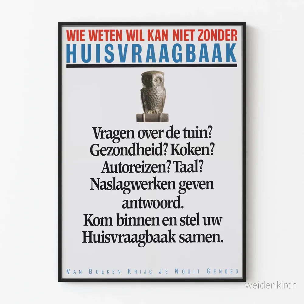 Vintage informativ dekorativ poster på nederländska