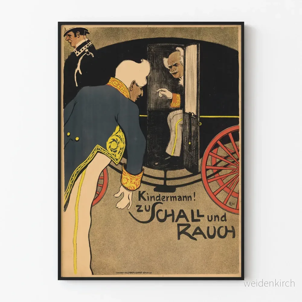 Vintageposter Kindermann zu Schall und Rauch - Retro väggdekoration