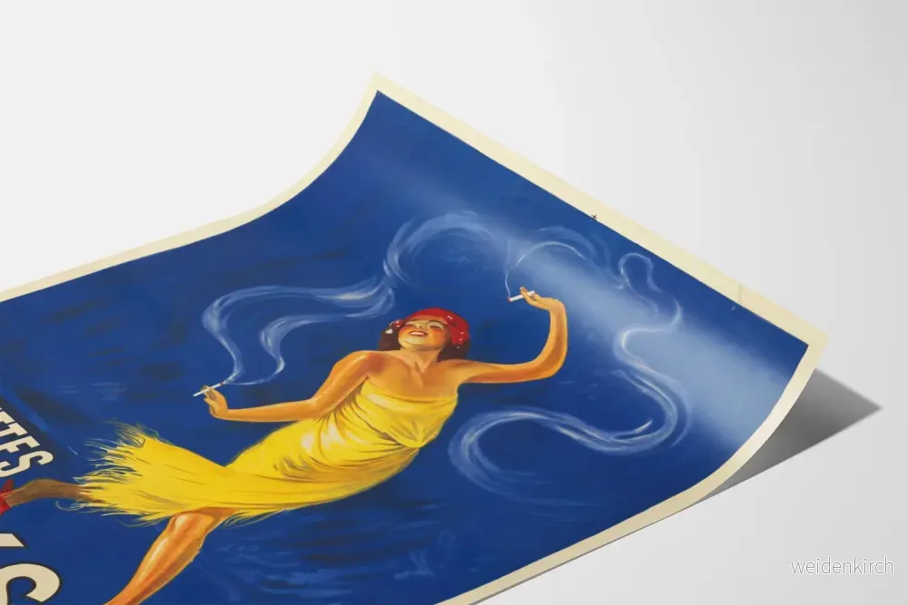 Vintageposter Cigarettes Araks med dansare i gul klänning - Bild 3