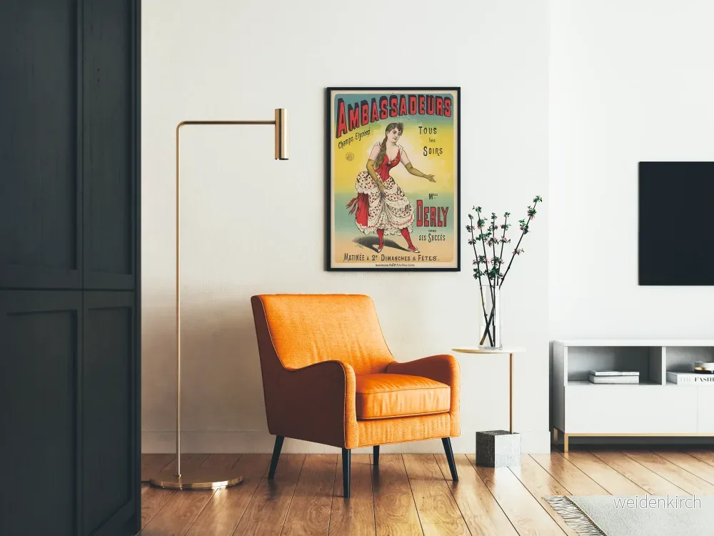 Vintageposter av Ambassadeurs på Champs-Élysées med Melle Derly - Bild 2