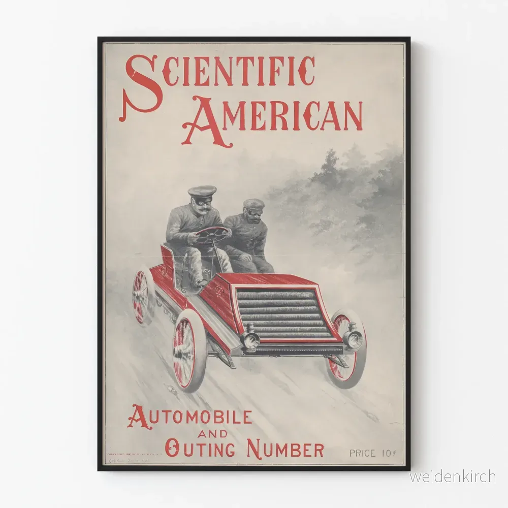Vintage vetenskaplig American automobil och utgångsposter