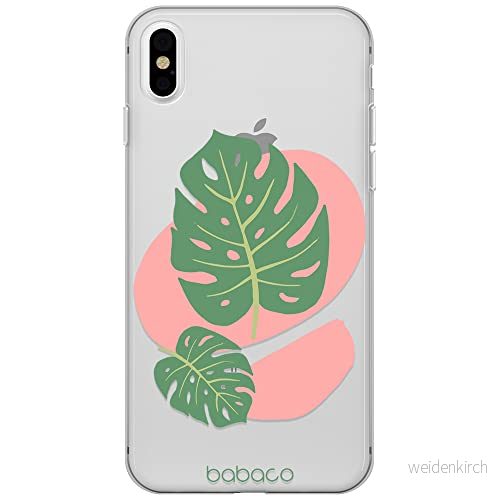 ERT GROUP mobiltelefonfodral för Apple Iphone X/XS originalt och officiellt licensierat Babaco mönster Plants 011 Vit optimalt anpassad till formen på mobiltelefonen, gedeeltelijk transparant 5903932575415