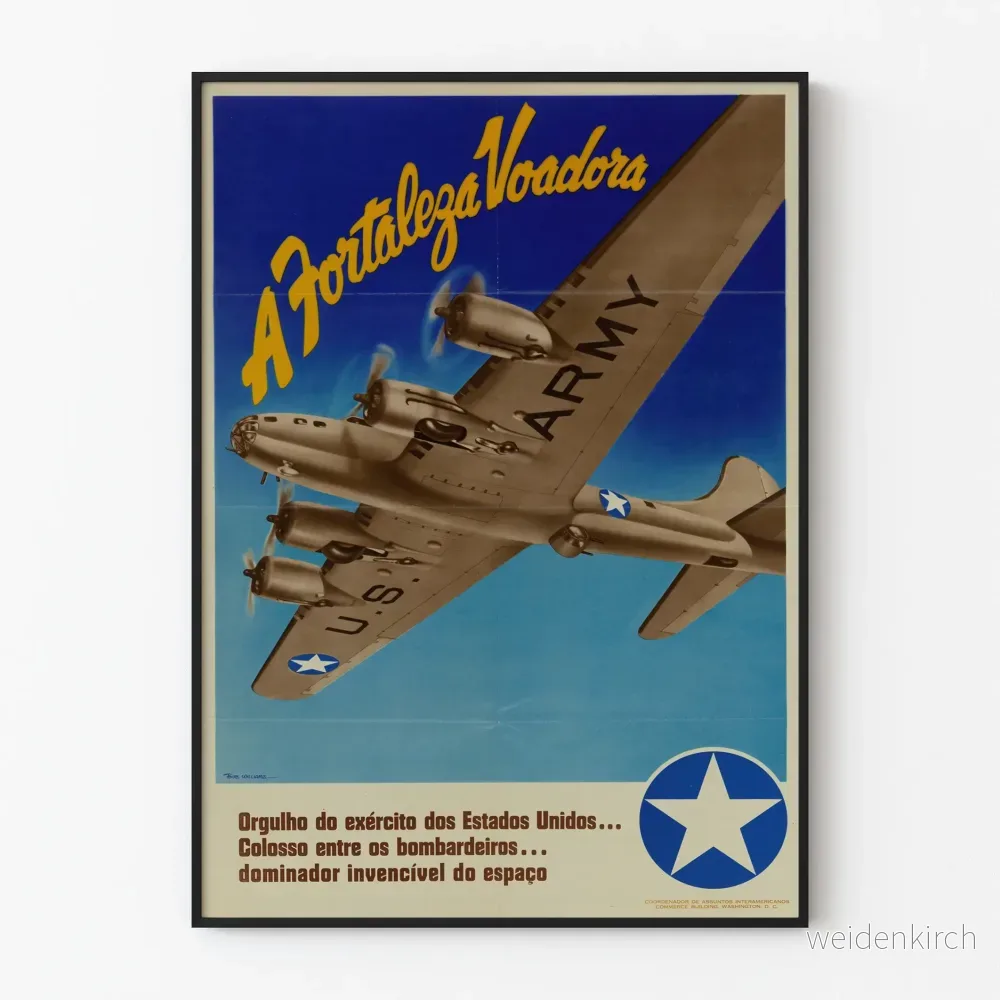 Vintageposter A Fortaleza Voadora - Väggdekoration för Amerikansk Flygning