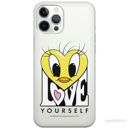 ERT GROUP mobiltelefonfodral för Iphone 12/12 PRO originalt och officiellt licensierat Looney Tunes mönster Tweety 015 optimalt anpassad till formen på mobiltelefonen, gedeeltelijk transparant 5905795097967
