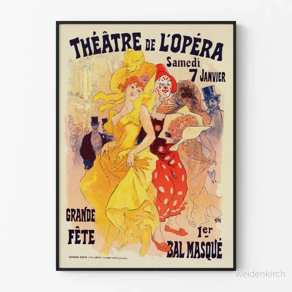 Vintageaffisch Teateroperan - Maskeradbal 1899