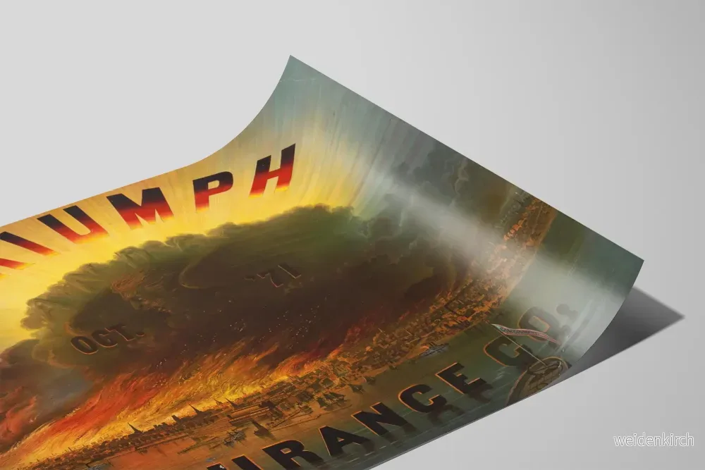 Vintageaffisch Triumph Insurance Co. Brandbrand i oktober 1871 - Bild 2