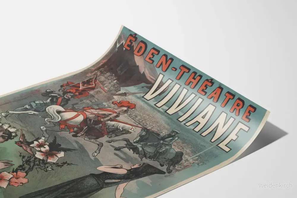 Vintageposter Éden-Théâtre Viviane med medeltida dekor - Bild 3