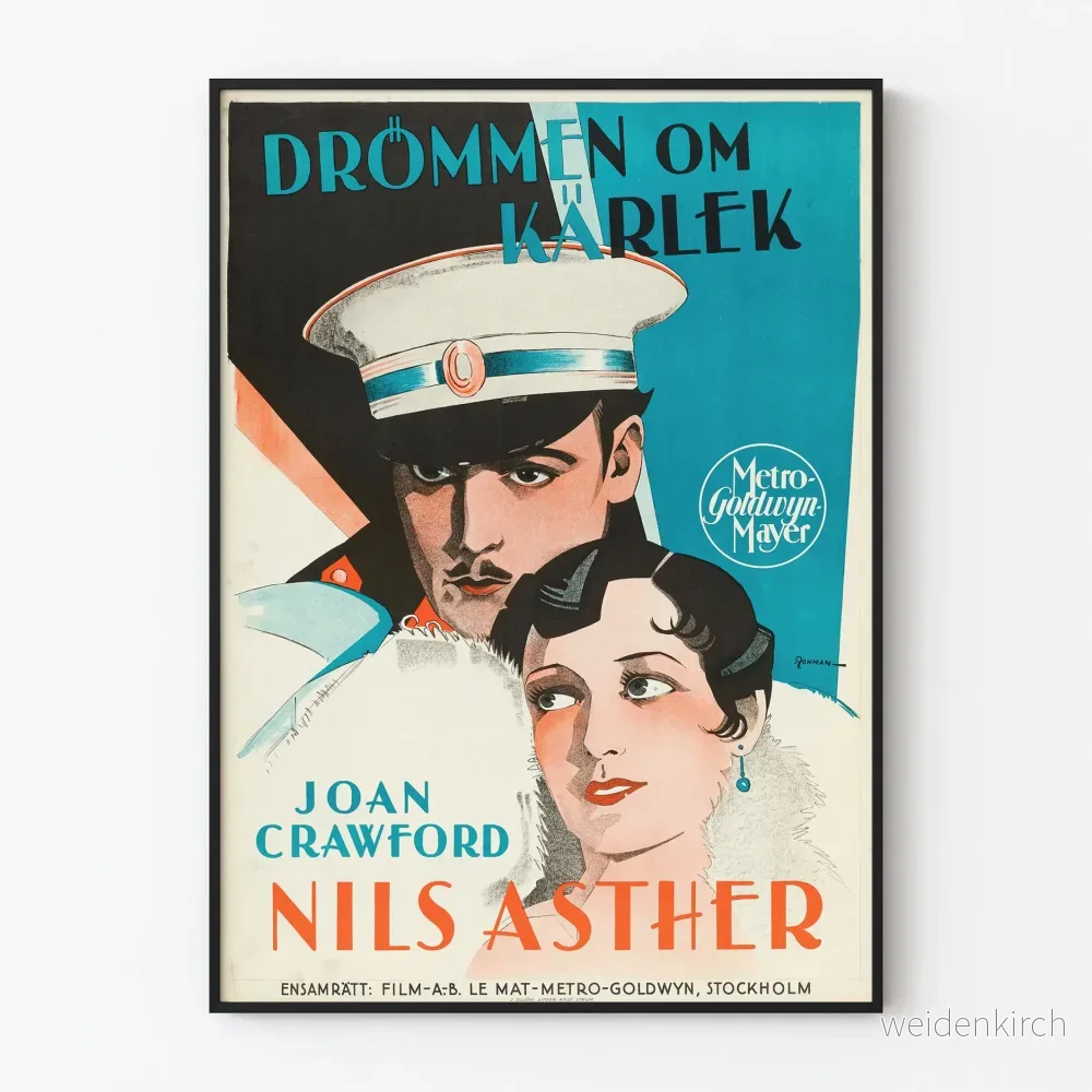 Vintageaffisch Drömmen Om Kärlek - Retro väggdekorationsposter