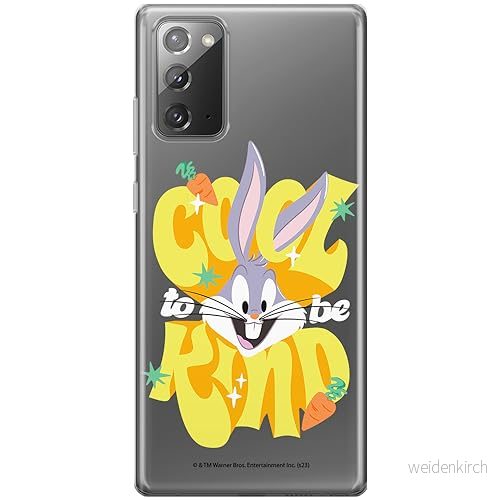 ERT GROUP mobiltelefonfodral för Samsung GALAXY NOTE 20 originalt och officiellt licensierat Looney Tunes mönster Bugs 014 optimalt anpassad till formen på mobiltelefonen, gedeeltelijk transparant 5905795076085