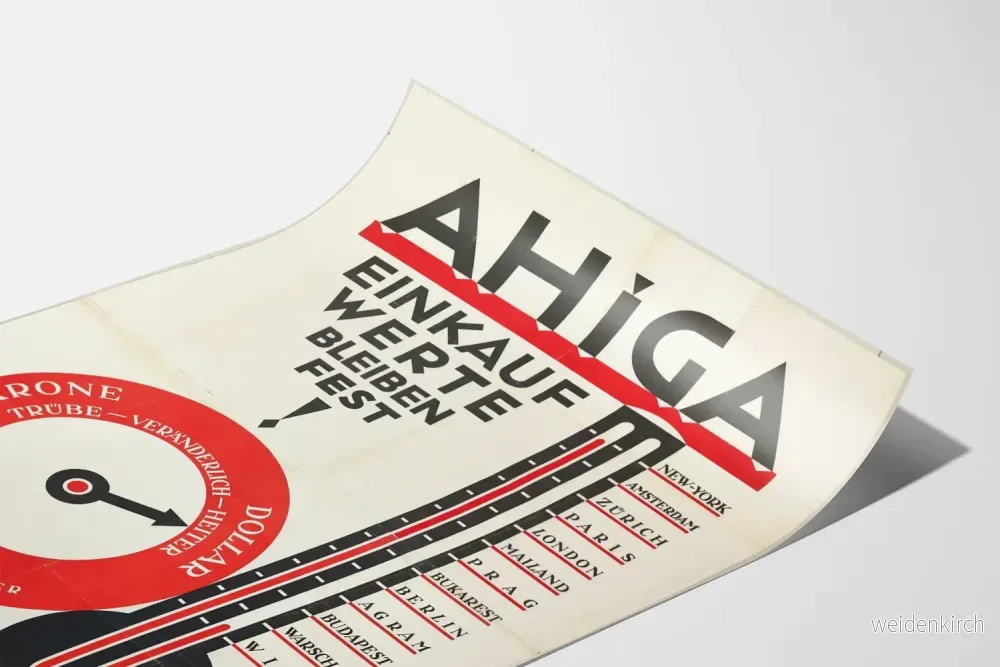 Vintageaffisch AHIGA Termometer och Barometer för Valutor - Bild 3