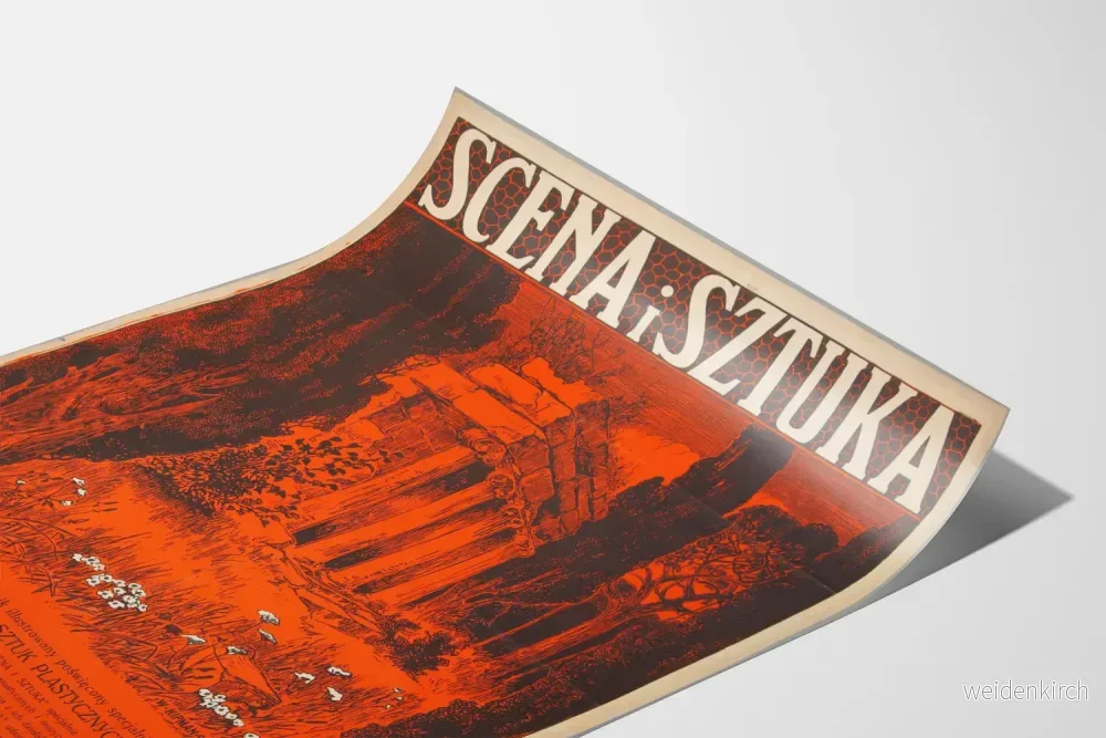 Vintageposter Scena i Sztuka 1909 antik dekor av ruiner - Bild 3