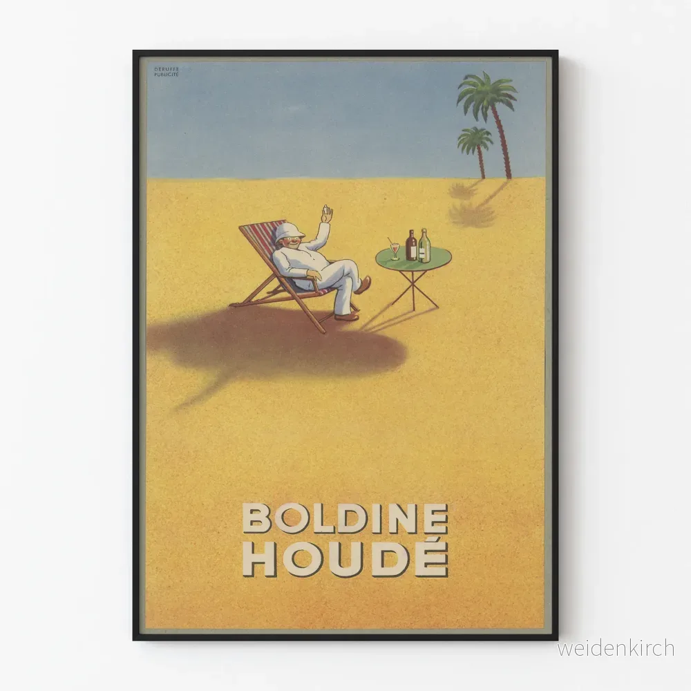 Vintageposter Boldine Houdé - Retro väggdekoration öken och avkoppling