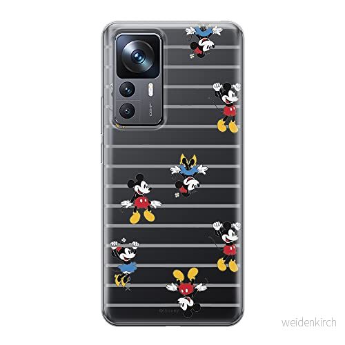 ERT GROUP mobiltelefonfodral för Xiaomi 12T/12T pro/K50 Ultra originalt och officiellt licensierat Disney mönster Mickey & Minnie 007 anpassad till formen på mobiltelefonen, gedeeltelijk transparant 5905511575427