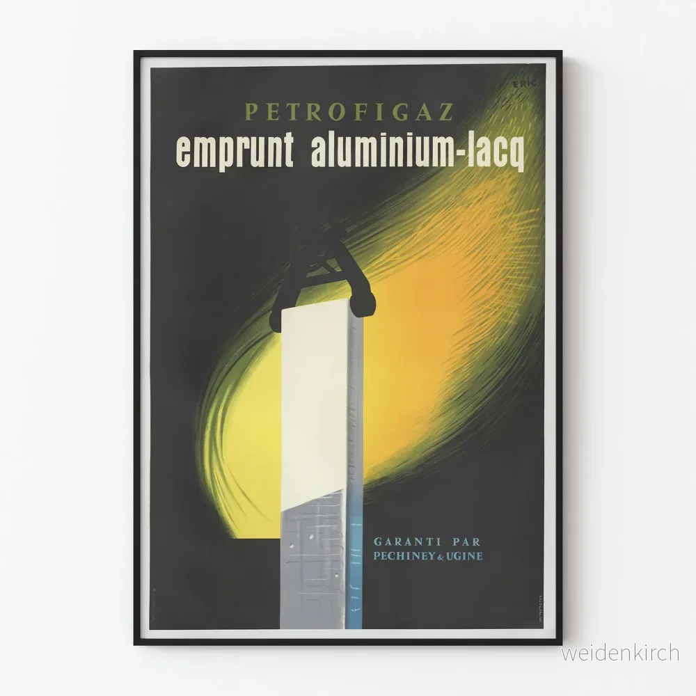Vintageposter Petrofigaz Emprunt Aluminium-Lacq
