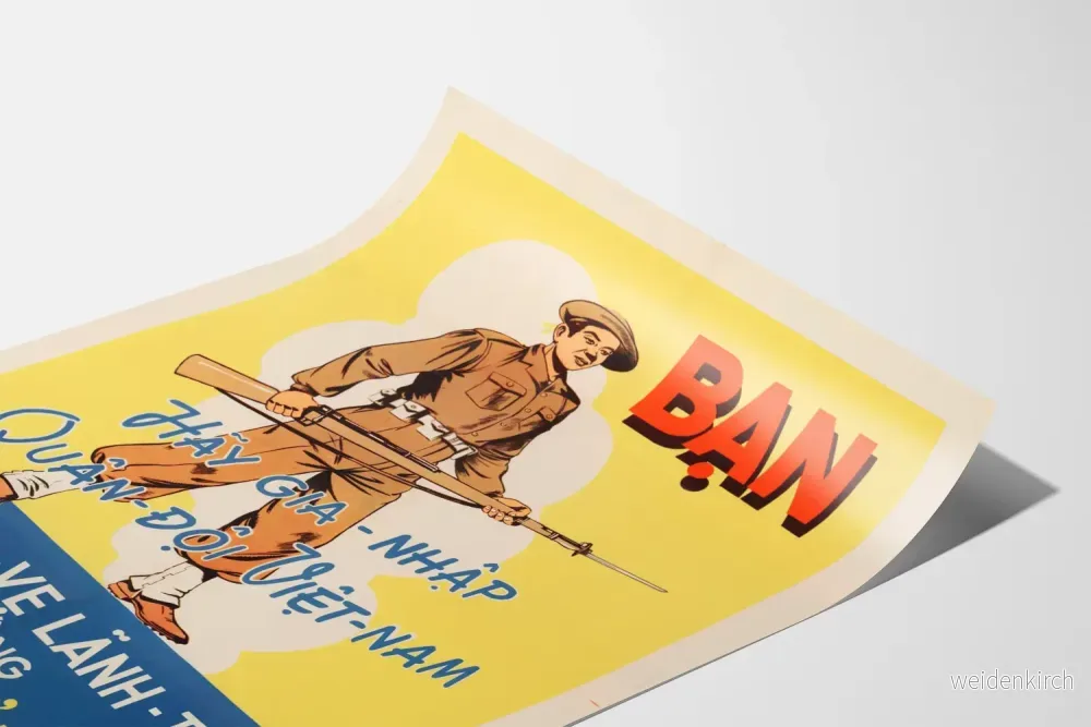 Vietnamese militärpropagandaposter - Vintage väggdekoration - Bild 3