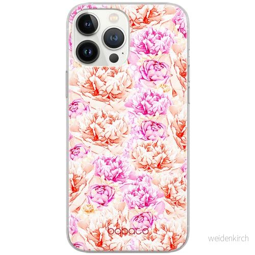 ERT GROUP mobiltelefonfodral för Apple Iphone 12 PRO MAX originalt och officiellt licensierat Babaco mönster Flowers 004 Vit anpassad till formen på mobiltelefonen, fodral tillverkad av TPU plast 5904805380396