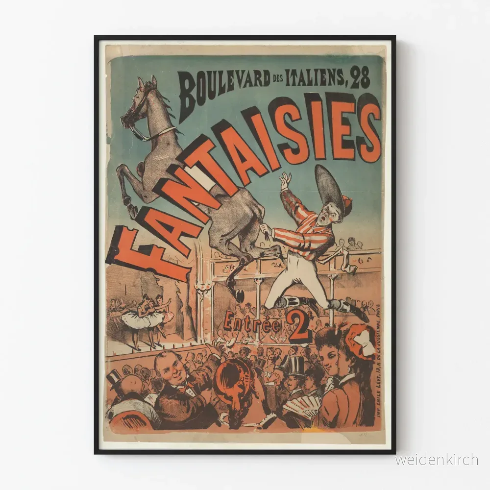 Vintageposter Boulevard des Italiens 28 Fantasier väggdekoration