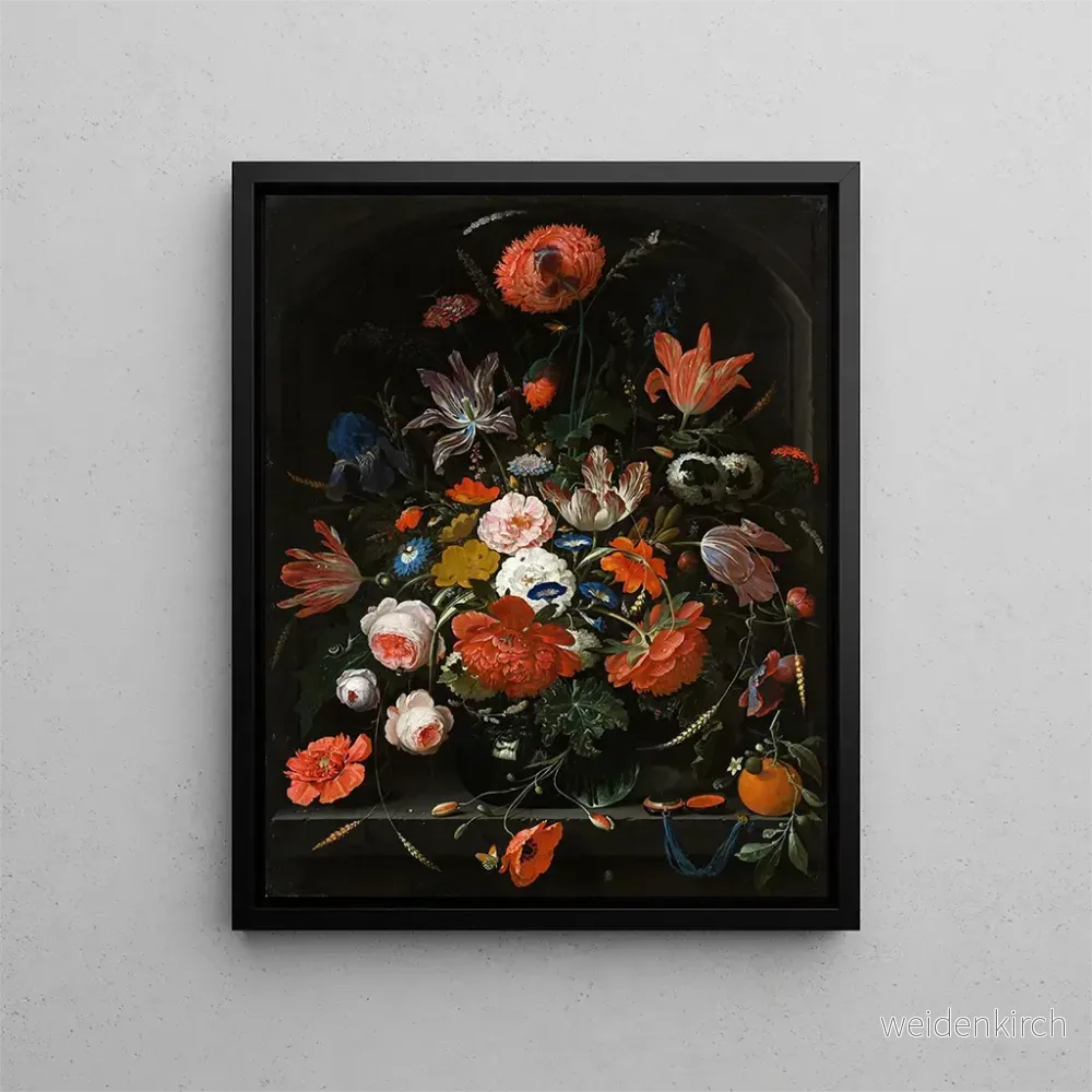 Målning Blommor i en glasvas – Abraham Mignon | Konsttryck