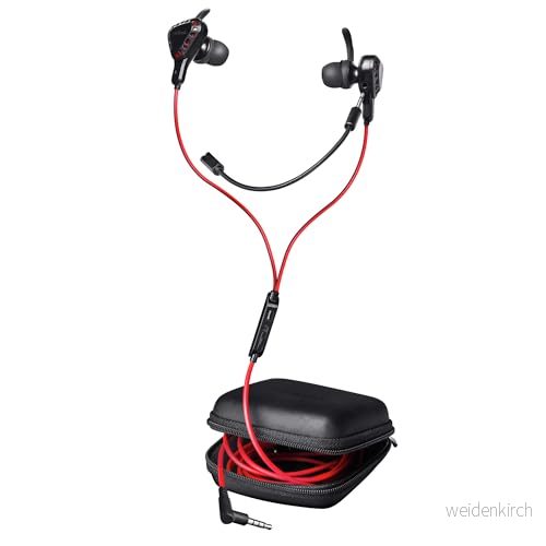 Trust Gaming GXT 408 Cobra spelhörlurar, in ear hörlurar med kabel 3,5 mm, avtagbar mikrofon, öronproppar i 3 storlekar, för PC, bärbar dator, mobil konsol, PS4 och Xbox svart 8713439230291