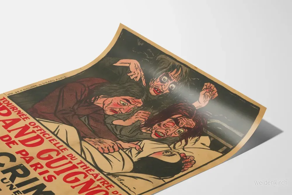Vintageaffisch för Grand Guignol-teatern - Ett brott i ett galet hus - Bild 3