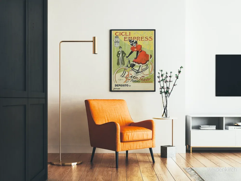 Vintageposter Cicli Empress damcykel röd - Bild 2