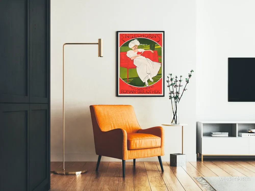 Vintageaffisch för Engelhorns Allmänna Roman-Bibliotek, läsning och avkoppling - Bild 2