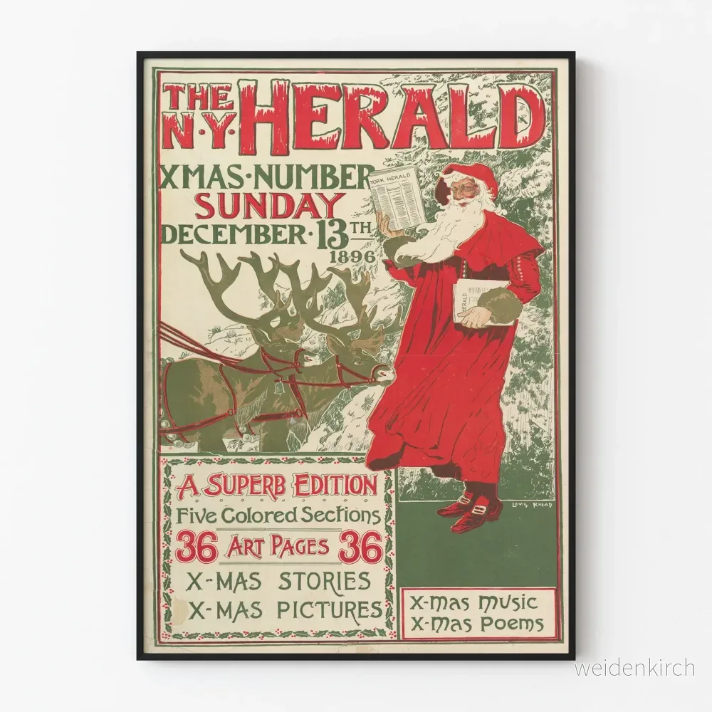 Vintageposter The New York Herald Julutgåva 1896