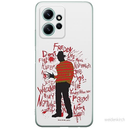 ERT GROUP mobiltelefonfodral för Xiaomi REDMI NOTE 12 4G originalt och officiellt licensierat Horror mönster Nightmare of Elm Street 010, fodral tillverkad av TPU plast 5905511949266