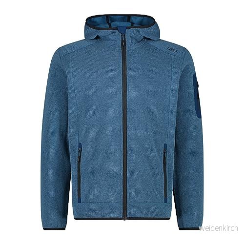 CMP Knit Tech jacka för män med fast huva, Petrol Antracit, 54 8058949090127