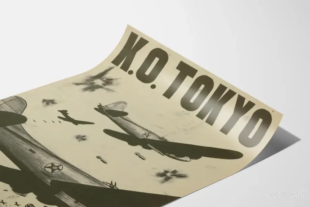 Vintageaffisch bombardemang K.O. Tokyo - historisk väggdekoration - Bild 3