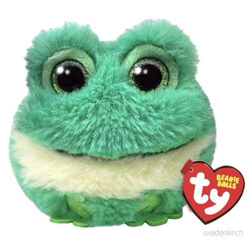 Ty Beanie Balls Gilly the Frog Glitter Green Eyes, mjuka och runda plyschdjur att samla 8 cm T42550 8421425501