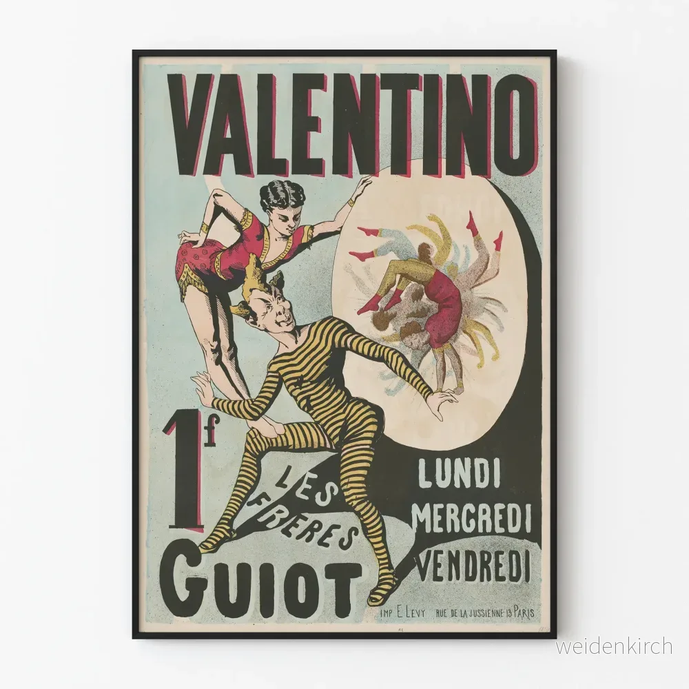 Vintageposter Valentino Les Frères Guiot för väggdekoration