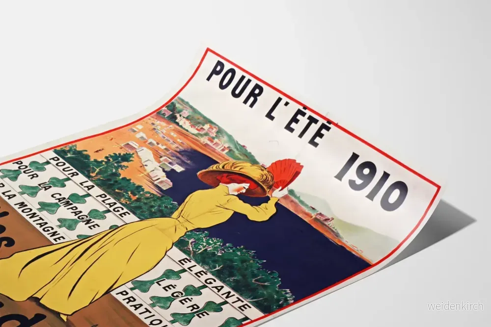 Vintageposter Toiles Fraudet för sommaren 1910 - Elegant väggdekoration - Bild 3