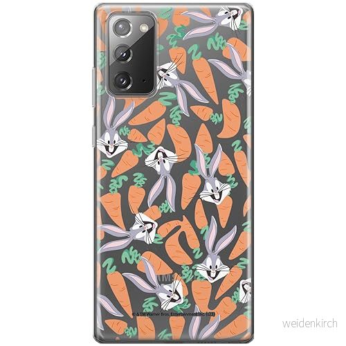 ERT GROUP mobiltelefonfodral för Samsung GALAXY NOTE 20 originalt och officiellt licensierat Looney Tunes mönster Bugs 017 optimalt anpassad till formen på mobiltelefonen, gedeeltelijk transparant 5905795080402