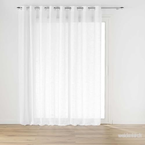 douceur d'intérieur, Slöja med öljetter (300 x 240 cm) vit Haltona, vävd linneeffekt 3574386276320