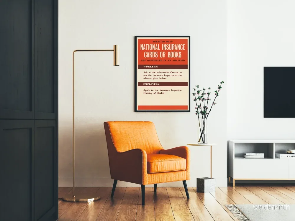 Vintageposter för Nationella Försäkringsrådets råd vid förstörelse vid flyganfall - Bild 2
