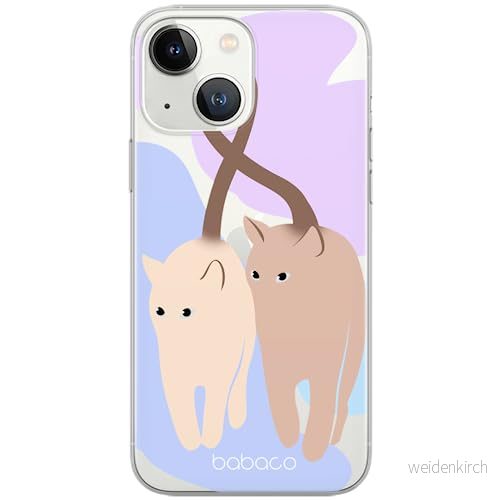 ERT GROUP mobiltelefonfodral för Iphone 13 MINI originalt och officiellt licensierat Babaco mönster Cats 013 optimalt anpassad till formen på mobiltelefonen, gedeeltelijk transparant 5905131088499