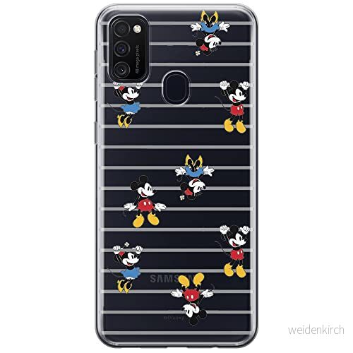 ERT GROUP mobiltelefonfodral för Samsung M21 originalt och officiellt licensierat Disney mönster Mickey & Minnie 007 optimalt anpassad till formen på mobiltelefonen, gedeeltelijk transparant 5903537834375