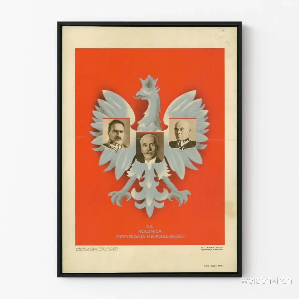 Vintage affisch för Polens självständighetsjubileum XX år