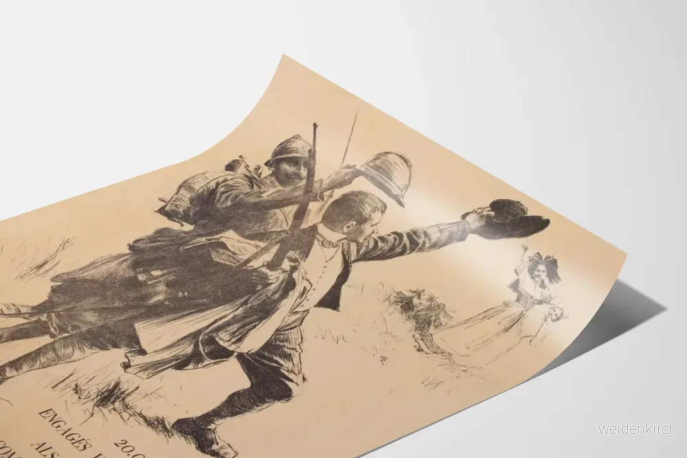 Vintageaffisch för frivilliga engagerade från Alsace-Lorraine, franska armén - Bild 3