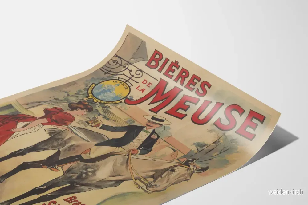 Vintageposter för Meuse-öl - Art nouveau väggdekoration - Bild 3