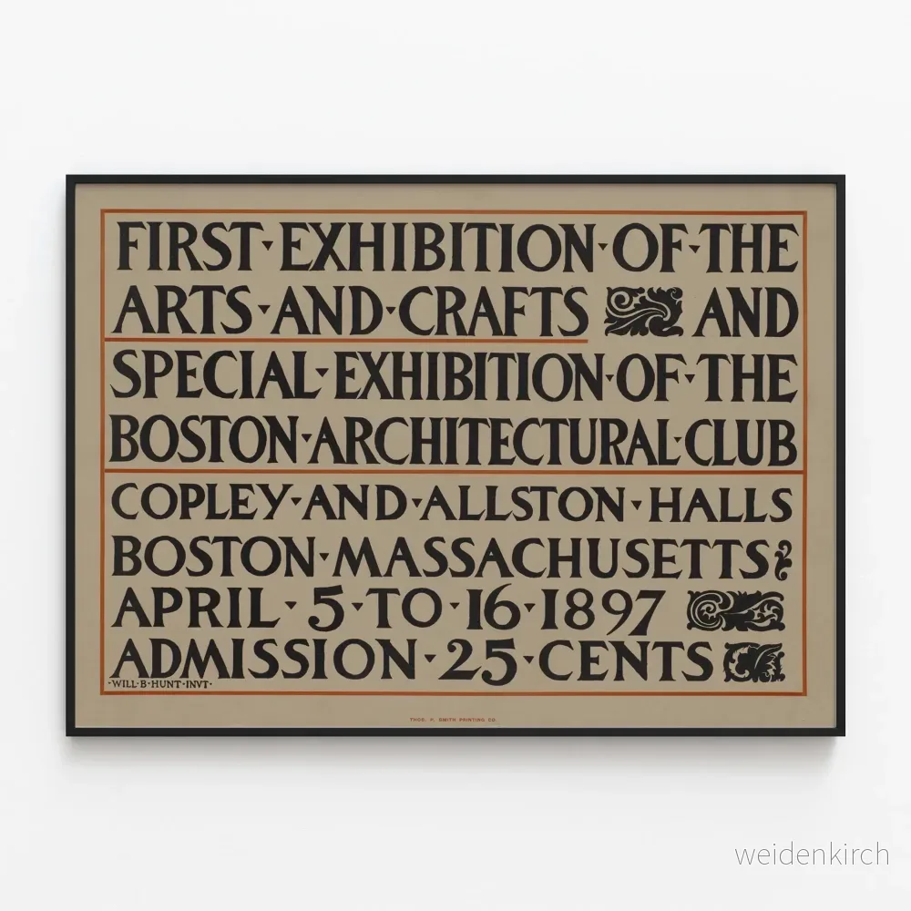 Vintageposter Första Utställningen Arts & Crafts Boston 1897