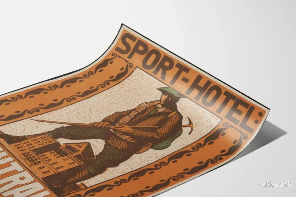 Vintageaffisch Sport-Hotel Central Davos för väggdekoration - Bild 3