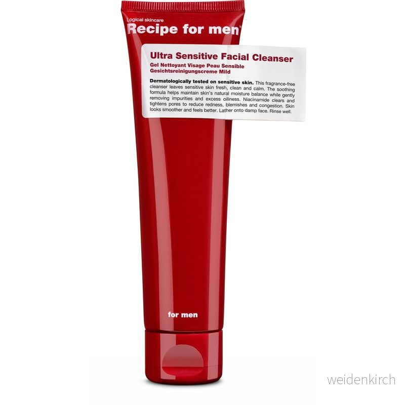 Recipe For Men Ultra Sensitive Facial Cleanser 100ML Ansiktsrengöring, Storlek: 100 ml, 7350012810153
