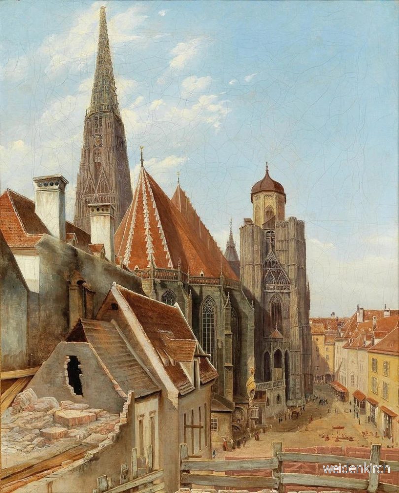 Målning Vue de la cathédrale Saint-Étienne - Anonym | Konsttryck - Bild 2