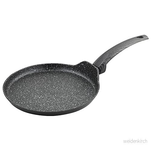 FLORINA stekpanna Aluminium BONO I 25 cm Diameter Induktionspanna Non stick Crepepanna Lämplig för Induktionshäll, Gasspis och Elspis (Svart) 5905031309885
