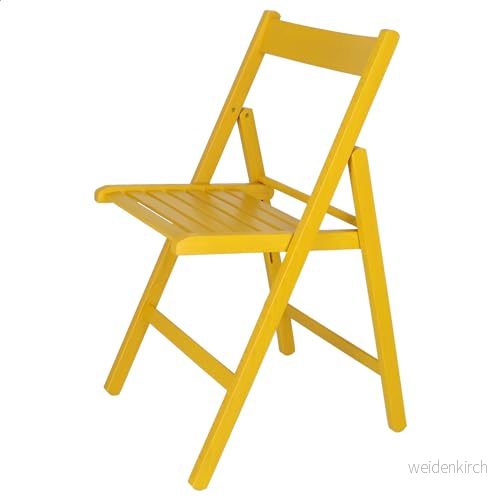 Aranaz Fällstol Modern design Fällbara och lätta stolar för utomhusbruk, trädgård eller terrass Fåtölj med armstöd ryggstöd Strandstol Bokträ Gul 43 x 47 79 cm 8425931190170
