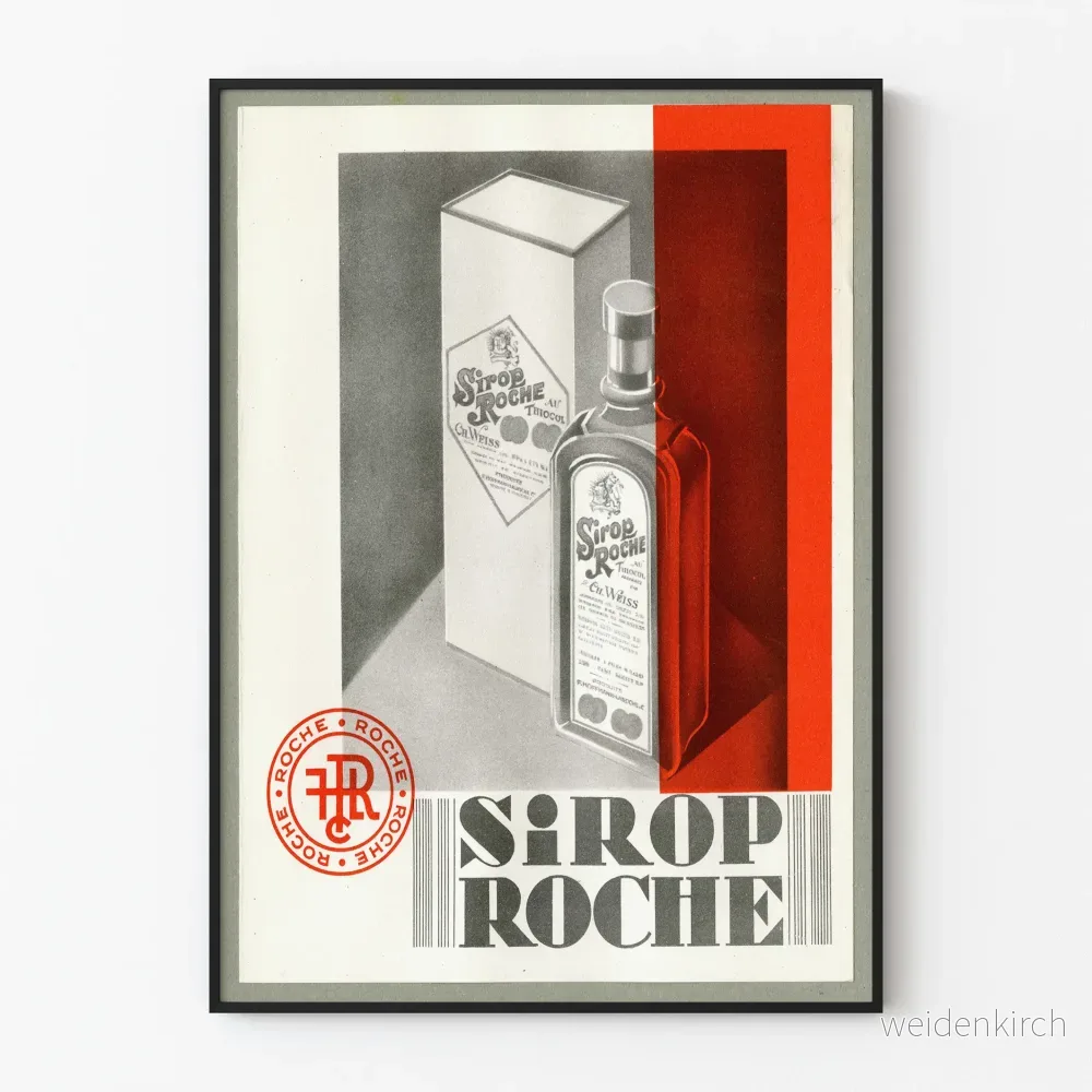 Vintageposter Sirop Roche dekorativ stil retro