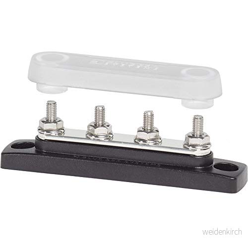 Blue Sea Systems 2315 100 Amp Mini BusBar med 4 dubbar och ett lock 632085023157
